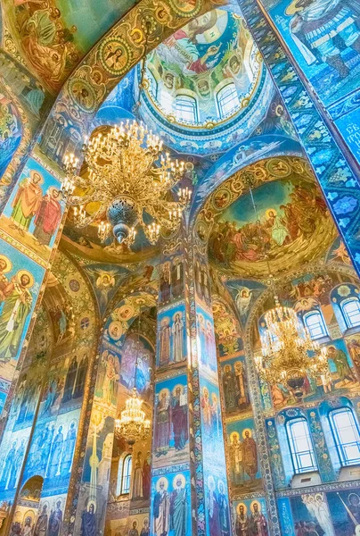 Erlöserkirche auf Blut, Innenraum, St. Peter-burg, Russland — Stockfoto