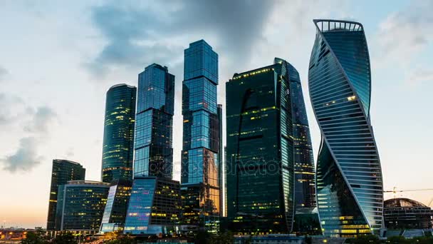 俄罗斯莫斯科国际商务中心景区时间流逝 — 图库视频影像