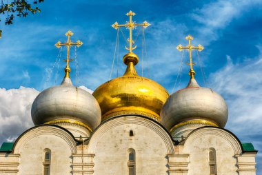 Ortodoks Kilisesi Novodevichy Manastırı, Moskova, Rusya'nın ikonik Simgesel Yapı içinde