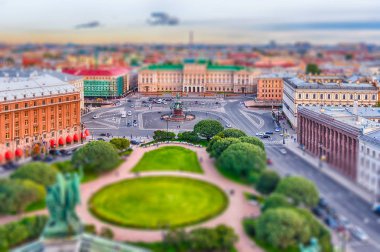 St. Petersburg, Rusya Federasyonu, St. Isaac's Katedrali üzerinden panoramik görünüm