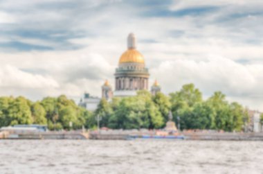 Ufuk arka planını Saint Isaac's Katedrali, St Petersburg, Rusya Federasyonu