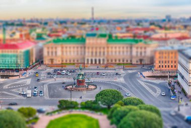 St. Petersburg, Rusya Federasyonu, St. Isaac's Katedrali üzerinden panoramik görünüm