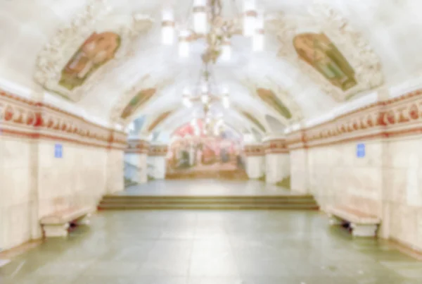 Defocused background with Interior of Kiyevskaya subway station, Moscow, Russia — Stock Photo, Image