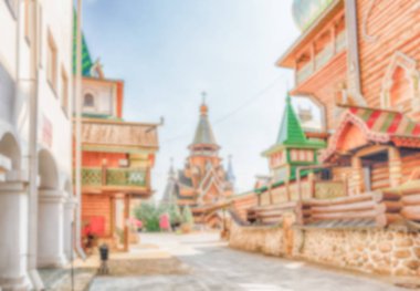 Gorki Parkı, Moskova, Rusya içinde doğal çeşme ile ufuk arka plan