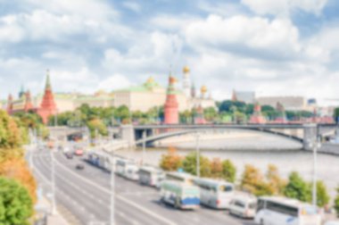 Moskova Nehri, Moskova, Rusya üzerinde hava manzaralı ufuk arka plan