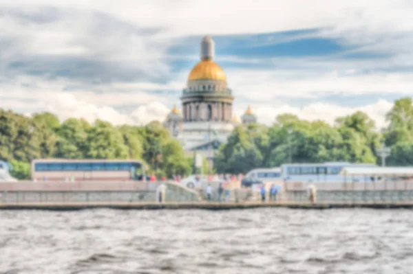 Rozostřeného pozadí s malebnou fontánu Gorkého parku, Moskva, Rusko — Stock fotografie