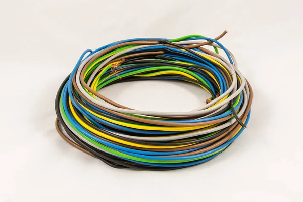 Roll of multicolored electric cables — Stock Photo, Image