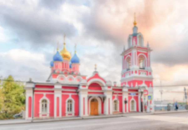 Defocused background of St. George's Church in central Moscow, Russia — Stock Photo, Image