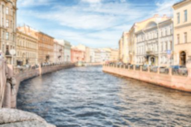 Ufuk arka plan üzerinde Moika nehir dolgu, St. Petersburg, Rusya Federasyonu