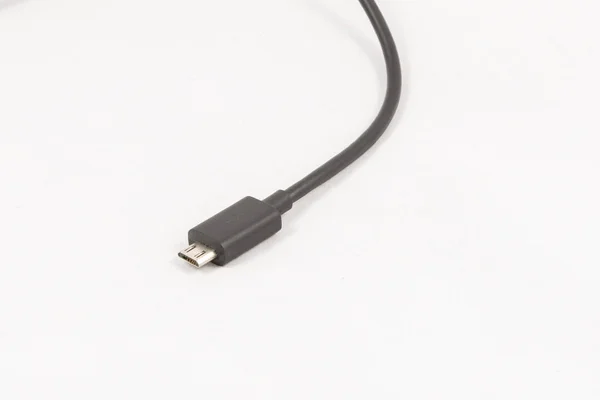 Czarny kabel micro Usb — Zdjęcie stockowe