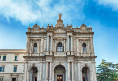Facade of Church of Our Lady of Rosary, Pompei, Italy clipart