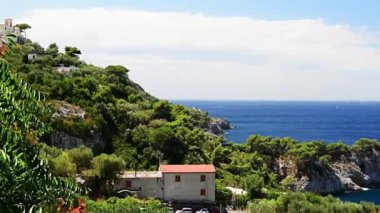 Capri, İtalya Adası ile doğal havadan görünümü