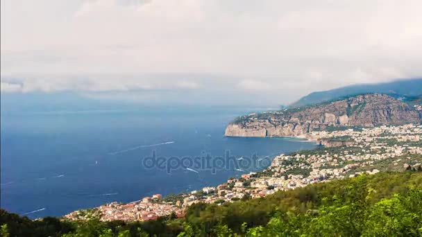 Timelapse com vista para o Monte Vesúvio, Baía de Nápoles, Itália — Vídeo de Stock