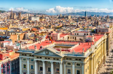 Gothic Quarter, Barcelona, Katalonya, İspanya Hava görünümünü