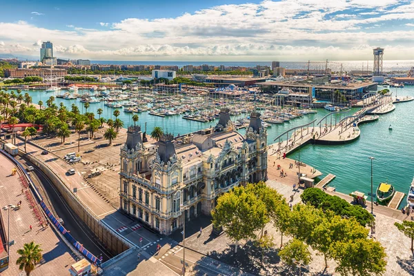 Port Vell, Barcelona, Katalonya, İspanya Hava görünümünü