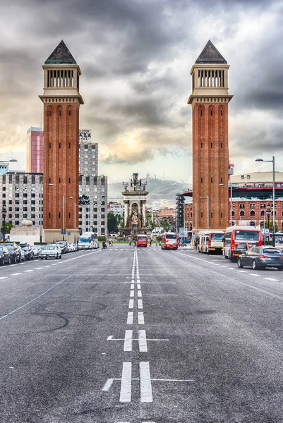 Venetiaanse torens, iconische monumenten in Barcelona, Catalonië, Spanje — Stockfoto