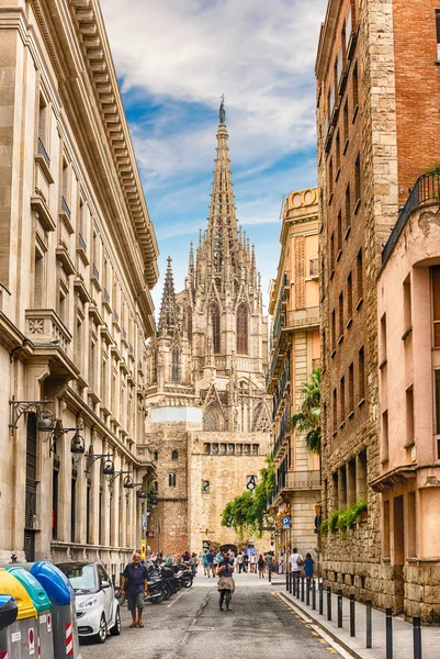 Vista panoramica della Cattedrale di Barcellona, Catalogna, Spagna — Foto Stock