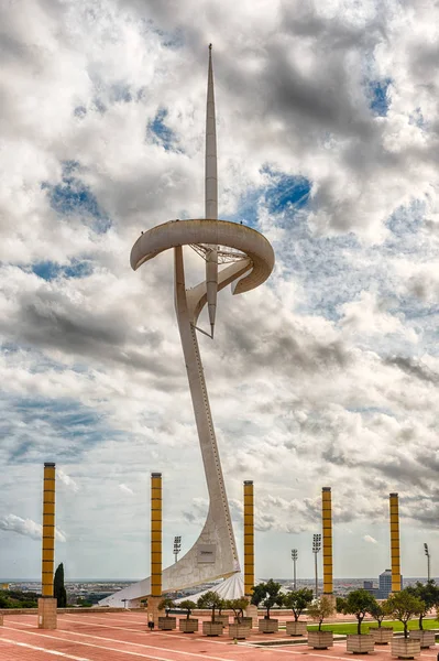 Torre de Comunicação Montjuic no Parque Olímpico de Barcelona, Catalunha, Espanha — Fotografia de Stock