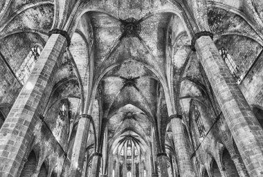 Santa Maria del Mar iç Barcelona, Catalonia, İspanya