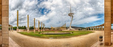 Panoramik Olympic Park, Montjuic, Barselona, Katalonya, İspanya