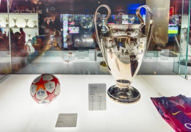 Şampiyonlar Ligi kupa, Camp Nou Müzesi, Barcelona, Katalonya, İspanya