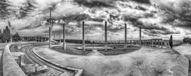 Panoramik Olympic Park, Montjuic, Barselona, Katalonya, İspanya