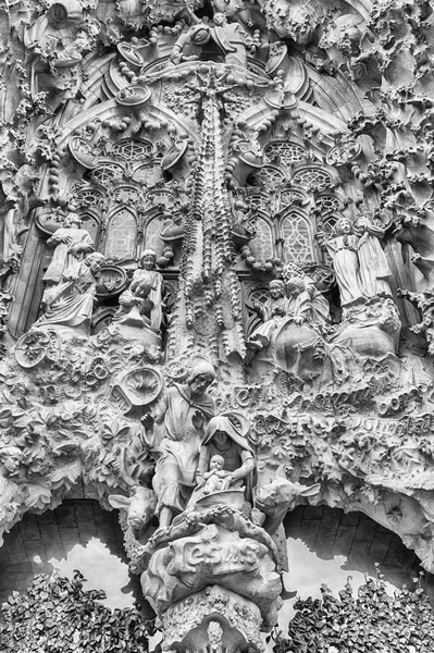 Detail of the Nativity Facade, Sagrada Familia, Barcelona, Catalonia, Spain — Stock Photo, Image