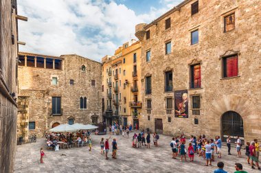 Doğal görünümü Placa del Rei, Barcelona, Katalonya, İspanya