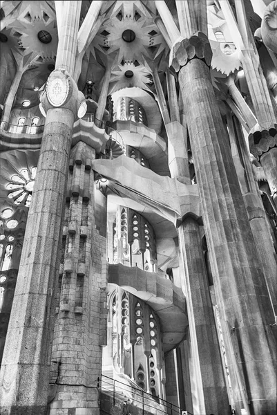 Interior design of the Sagrada Familia, Barcelona, Catalonia, Spain — Stock Photo, Image