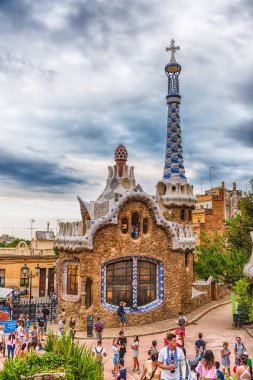 Modernist Bina Park Guell, Barcelona, Katalonya, İspanya
