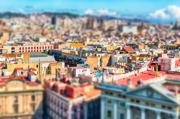 Flygfoto över de gotiska kvarteren, Barcelona, Katalonien, Spanien — Stockfoto