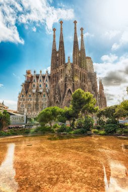 Sagrada Familia, Barcelona, Katalonya, İspanya doğal görünümü