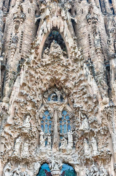Ayrıntı Nativity cephe, Sagrada Familia, Barcelona, Katalonya, İspanya
