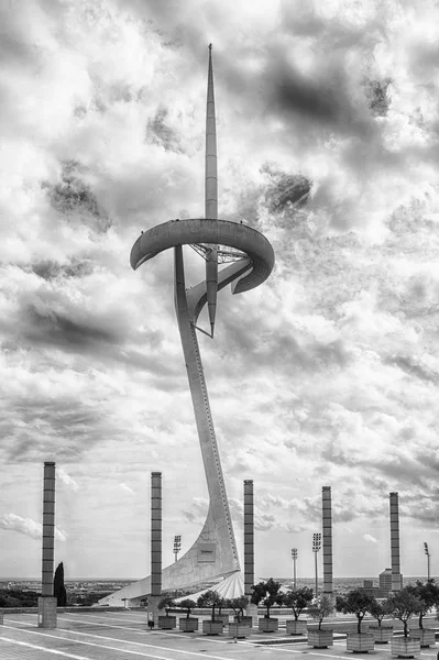 Torre de Comunicação Montjuic no Parque Olímpico de Barcelona, Catalunha, Espanha — Fotografia de Stock