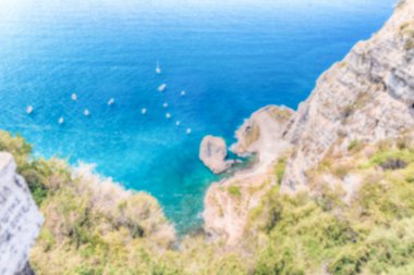 Sorrento kıyı şeridi, İtalya hava manzaralı ufuk arka plan