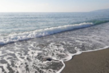 Ufuk arka plan manzara Beach, Calabria, İtalya