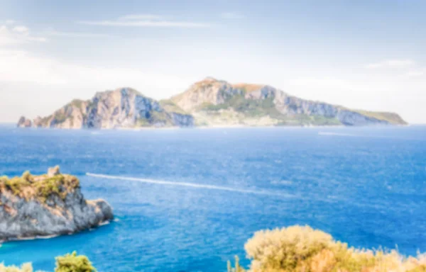 Sfondo sfocato con vista sull'Isola di Capri — Foto Stock