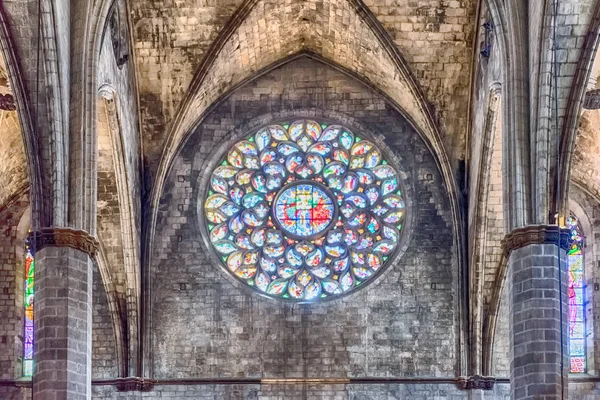 Interior of Santa Maria del Mar in Barcelona, Catalonia, Spain — Stock Photo, Image