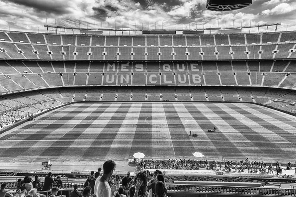 Belső Camp Nou, hazai stadionja az az Fc Barcelona, Katalónia, Spanyolország — Stock Fotó