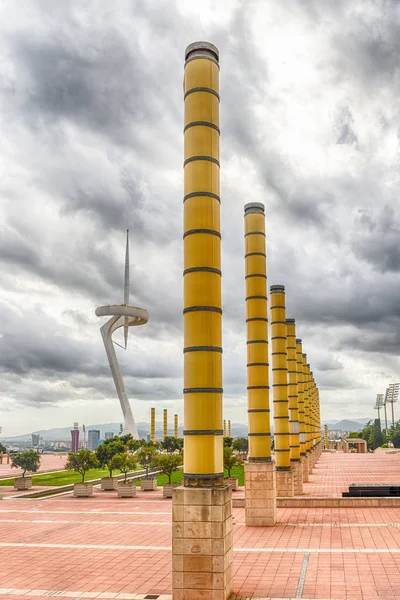 Architecture du Parc Olympique de Montjuic, Barcelone, Catalogne, Espagne — Photo