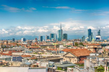 Katedral, Milan, İtalya, çatıdan havadan görünümü