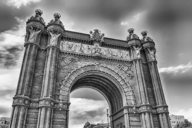 Arc de Triomf, ikonik zafer yay çizecek şekilde Barcelona, Katalonya, İspanya