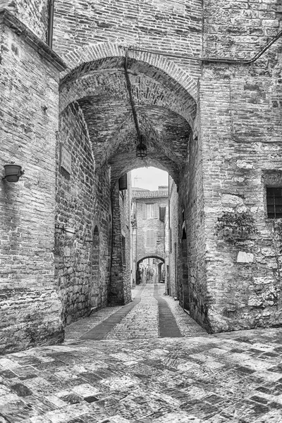 Doğal Assisi, Umbria, İtalya Ortaçağ kenti sokaklarında — Stok fotoğraf