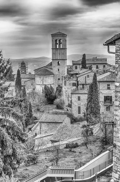 Malerischer blick auf die mittelalterliche stadt assisi, umbrien, italien — Stockfoto