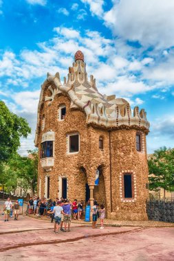 Modernist Bina Park Guell, Barcelona, Katalonya, İspanya