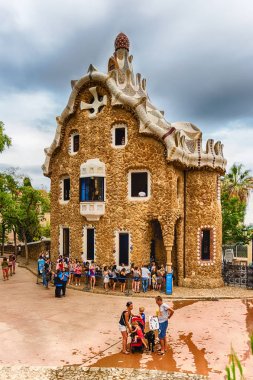Modernist Bina Park Guell, Barcelona, Katalonya, İspanya