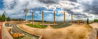 Panoramik Olympic Park, Montjuic, Barselona, Katalonya, İspanya