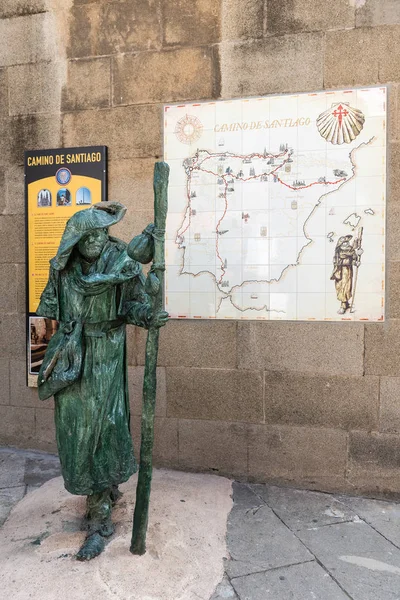 Camino de Santiago mapa em Poble Espanyol, Barcelona, Catalunha, Espanha — Fotografia de Stock