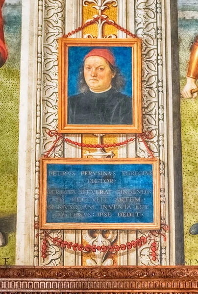 Collegio del Cambio, Perugia, İtalya içinde Pietro Perugino Portresi — Stok fotoğraf