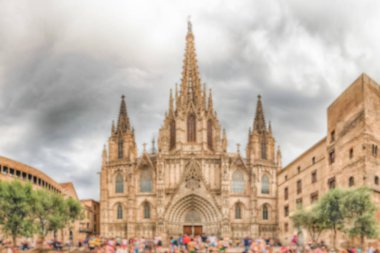 Barselona Katedrali, Catalonia, İspanya'nın ile ufuk arka plan